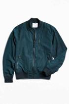 Urban Outfitters Uo Nylon Ace Bomber Jacket,dark Green,m