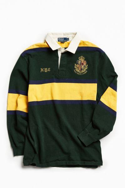 Urban Outfitters Vintage Vintage Polo By Ralph Lauren Green + Yellow Rugby Shirt
