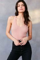 Urban Outfitters Out From Under So Simple Ribbed Tank Top,pink,m