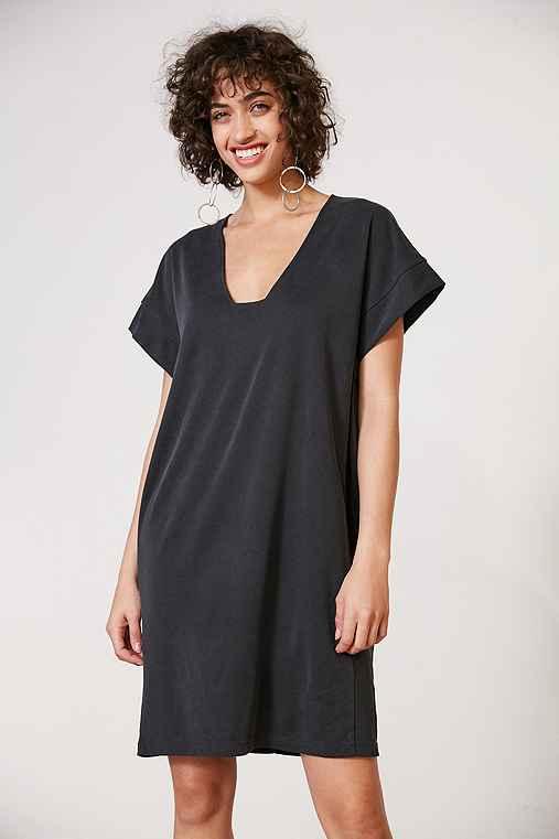 Urban Outfitters Silence + Noise Cupro Cocoon Dress,washed Black,l