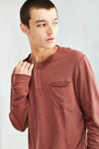 Urban Outfitters Cotton Linen Henley Long Sleeve Tee