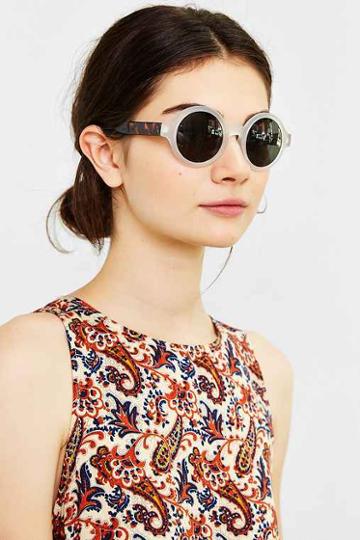 autumn Preppy Round Sunglasses,clear,one Size