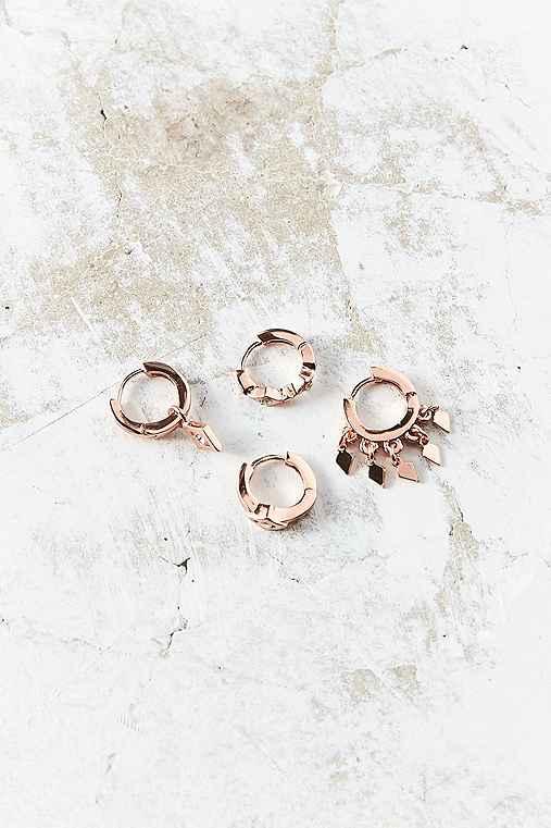 Urban Outfitters Luv Aj Evil Eye Hoop Earring Set,rose,one Size