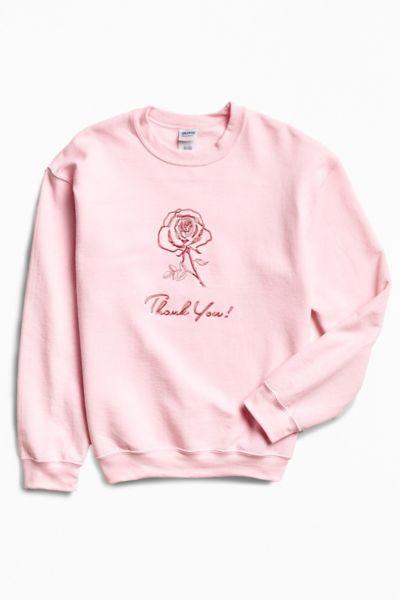 Urban Outfitters Division Of Labor Thank You Fleece Crew Neck Sweatshirt