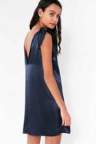 Urban Outfitters Kimchi Blue Tie-shoulder Silky Mini Dress,navy,s