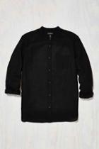 Urban Outfitters Cpo Stevens Band Collar Button-down Shirt,black,l