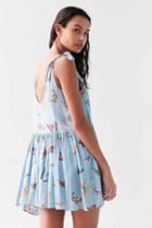 Urban Outfitters Kimchi Blue Shirley Tie-shoulder Babydoll Dress,blue Multi,l