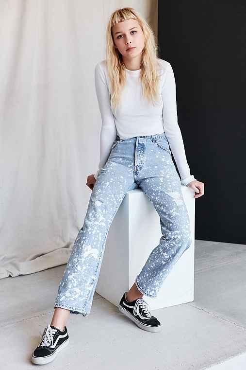 Urban Outfitters Vintage Levi's Paint Splattered Jean - White,indigo,m