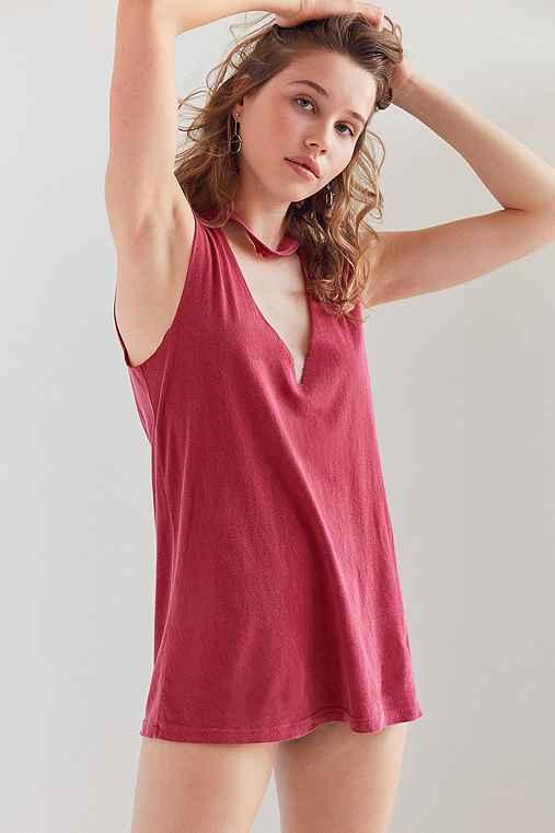 Urban Outfitters Truly Madly Deeply Cut It Out Muscle Tank Top,red,xs