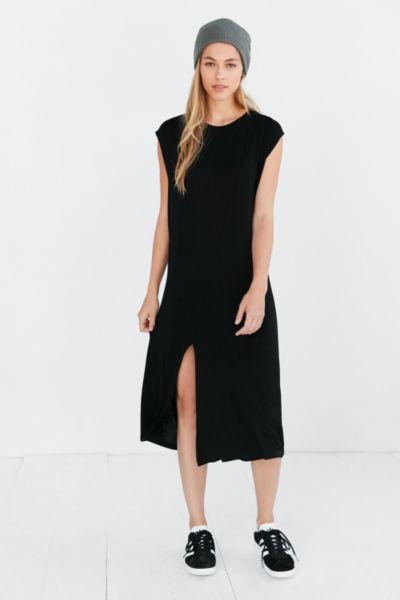 Silence + Noise Asymmetric Muscle T-shirt Midi Dress