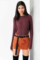 Urban Outfitters Silence + Noise Hiro Ribbed Dolman Shirt,maroon,s
