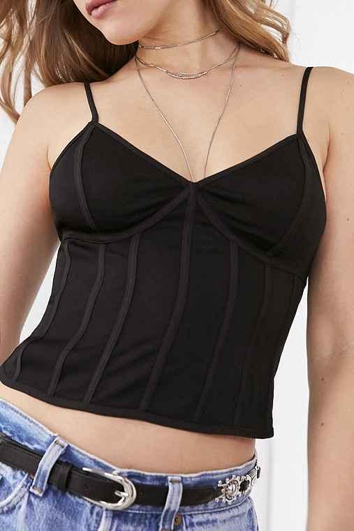 Urban Outfitters Silence + Noise Dominique Bustier Tank Top,black,s