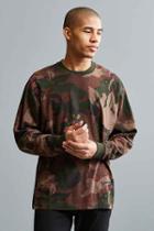 Urban Outfitters Uo Printed Drop Shoulder Long Sleeve Tee,green Multi,xl