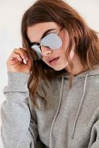 Urban Outfitters Quay The Playa Aviator Sunglasses,silver,one Size