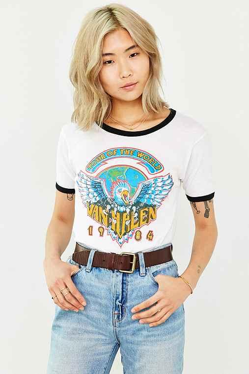 Urban Outfitters Van Halen World Tour Ringer Tee,white,s