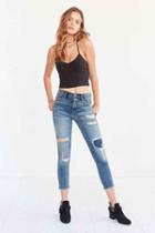 Urban Outfitters Bdg Twig Crop High-rise Skinny Jean - Distressed Patch,light Blue,25