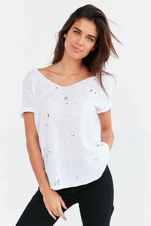 Urban Outfitters Michelle By Commune Ridge Tee,white,m