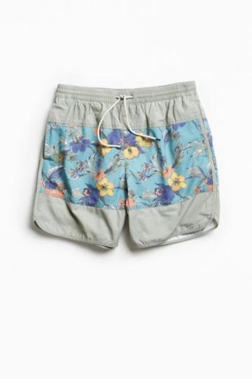 Urban Outfitters Uo X Katin Floral Colorblocked Dolphin Swim Short