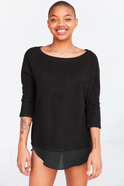 Urban Outfitters Silence + Noise Aimee Chiffon Shirttail Pullover Top