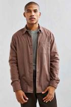 Urban Outfitters Uo Fuzzy Flannel Button-down Shirt,chocolate,xl
