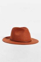 Urban Outfitters Brixton Wesley Wide Brim Fedora Hat,rust,m