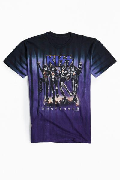 Urban Outfitters Kiss Destroyer Tie-dye Tee