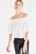 Urban Outfitters Kimchi Blue Smocked Off-the-shoulder Top,ivory,s