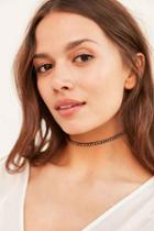 Urban Outfitters Addy Beaded Choker Necklace,black,one Size