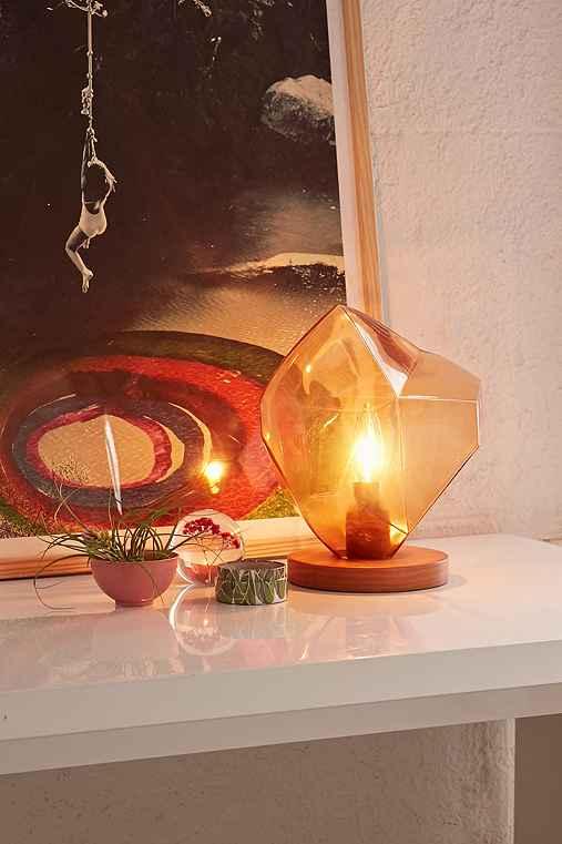 Urban Outfitters Odis Faceted Glass Table Lamp,cream,one Size