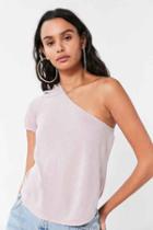 Urban Outfitters Silence + Noise Willow One-shoulder Shirt,purple,l