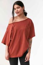 Urban Outfitters Bdg Killian Off-the-shoulder Oversized Tee,orange,xs