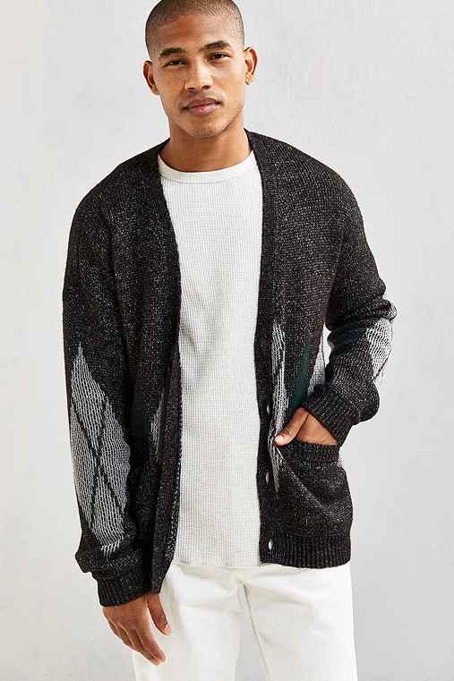 Urban Outfitters Uo Grandpa Textured Cardigan,charcoal,xl