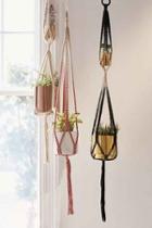 Urban Outfitters Serena Ombre Macrame Hanging Planter,blush,one Size
