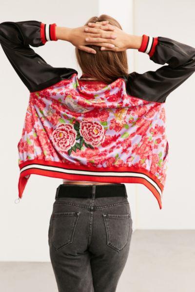 Silence + Noise Arielle Silky Embroidered Bomber Jacket
