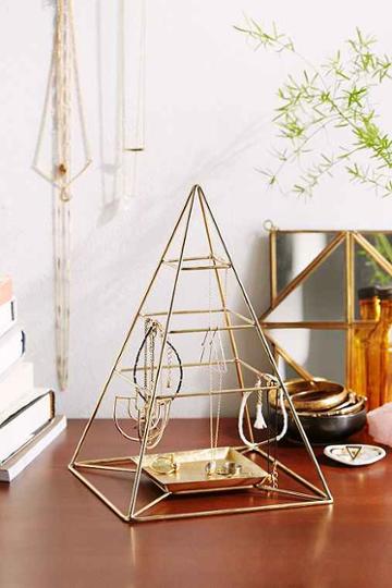 Urban Outfitters Magical Thinking Pyramid Jewelry Stand,bronze,one Size