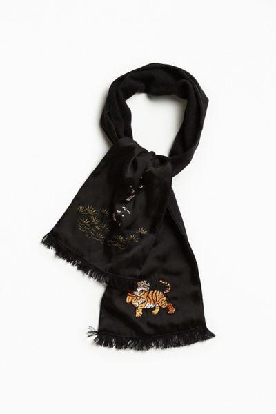 Urban Outfitters Embroidered Tiger Scarf