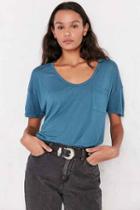 Urban Outfitters Truly Madly Deeply Slouchy Pocket Tee,blue,xs