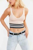 Urban Outfitters Bdg Max Banded Stripe Tank Top,peach,m
