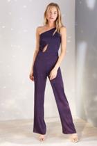 Oh My Love Sisyrinchium Satin One-shoulder Jumpsuit