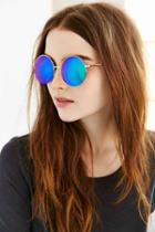 Urban Outfitters Famous Metal Round Sunglasses,gold,one Size