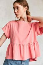 Urban Outfitters Kimchi Blue Borderlines Babydoll Tee,pink,s