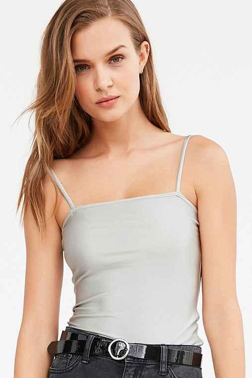 Urban Outfitters Silence + Noise Kate Shine Cami,silver,xs
