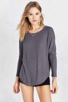 Urban Outfitters Silence + Noise Hiro Ribbed Dolman Shirt,dark Grey,l