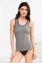 Urban Outfitters Out From Under Drop Needle Lace-trim Tank Top,grey,l