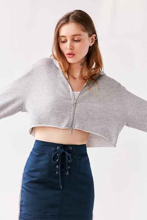 Urban Outfitters Silence + Noise Zip-up Hoodie Top,grey,l