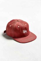 Urban Outfitters Stussy Contrast Stitch Denim Strapback Hat,red,one Size