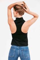 Urban Outfitters Silence + Noise Milly Mock-neck Racerback Tank Top,black,xs
