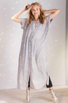 Urban Outfitters Silence + Noise Carlo Button-down Maxi Blouse,grey,s