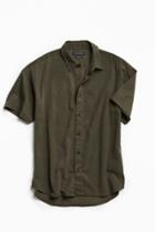 Urban Outfitters Uo Tencel Short Sleeve Button-down Shirt