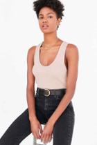 Urban Outfitters Bdg Sloane Rib Knit Tank Top,taupe,l